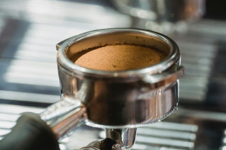 Closeup of portafilter