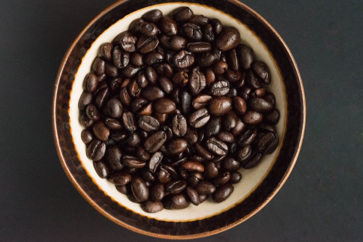 Dark Roast Coffee Beans in a Bowl