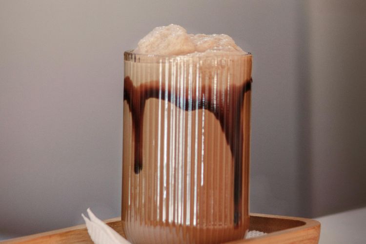 Delicious Iced Coffee with Chocolate Drizzle