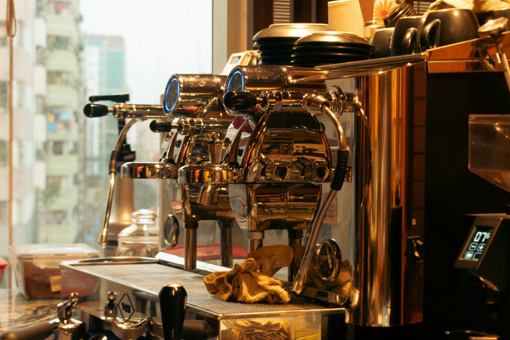 A stylish, aesthetic photo of an automatic coffee maker.