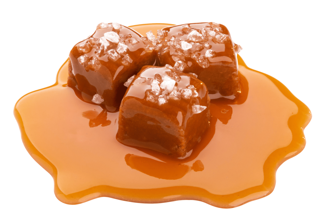 toffee pieces and toffee syrup